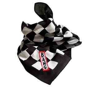 Embroidered BANG Black and White Checkerboard Bandana